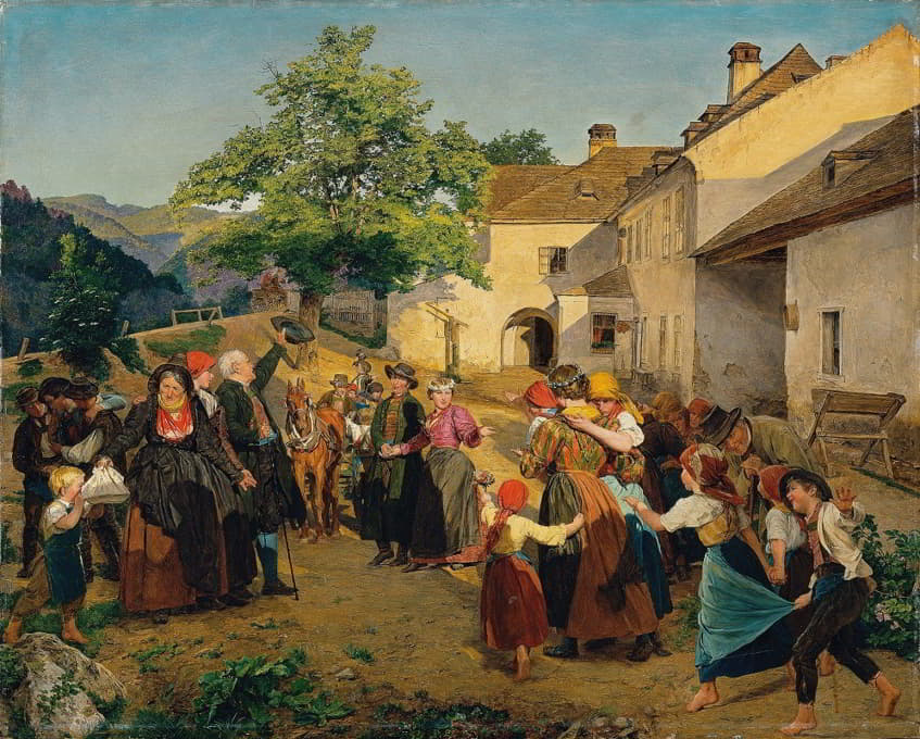 Ferdinand Georg Waldmüller - The farewell of the bride from her parents’ home