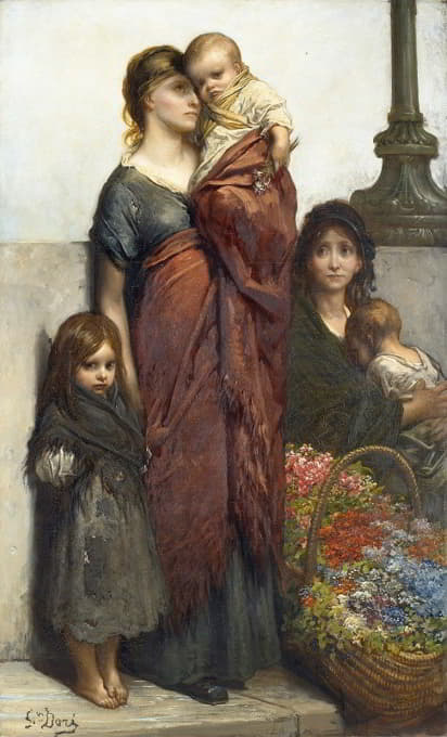 Gustave Doré - Flower Sellers of London