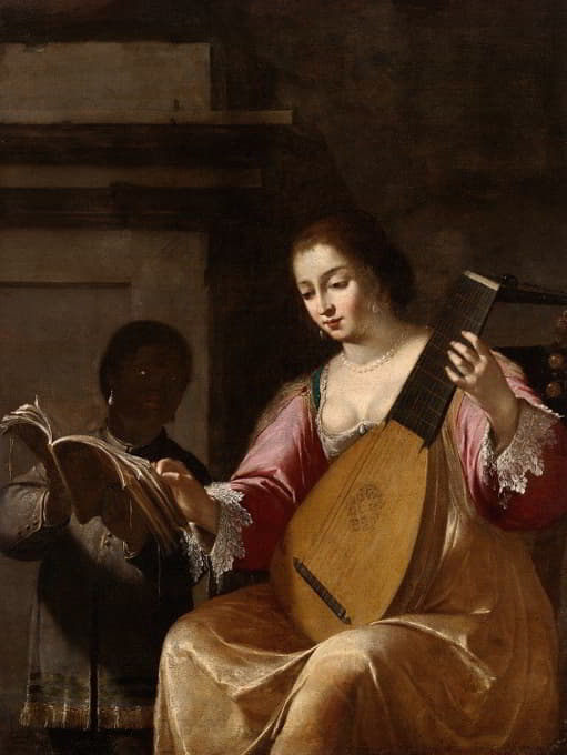 Jean Daret - Woman Playing a Lute