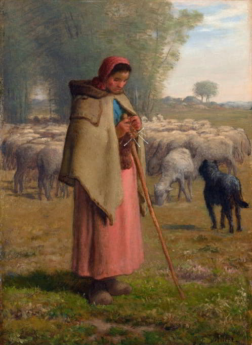 看守羊群的小女孩