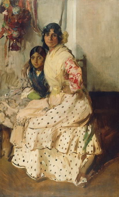 Joaquín Sorolla - Pepilla the Gypsy and Her Daughter