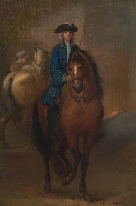 一位年轻的绅士骑着一匹受过训练的马