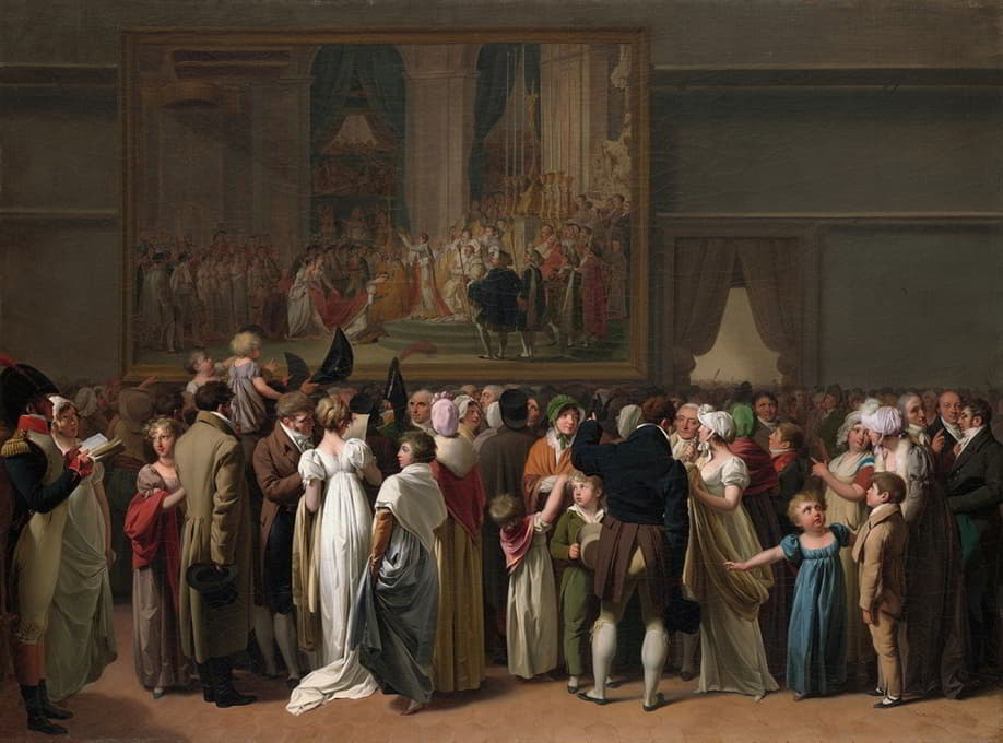 在卢浮宫观看大卫加冕礼的公众
