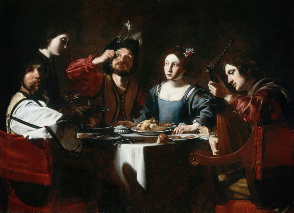 Nicolas Tournier - Banquet Scene with a Lute Player