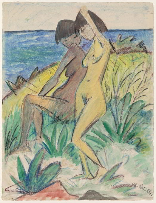 Otto Mueller - Two Bathers