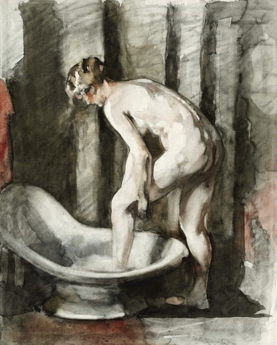 裸体女人，正在洗澡