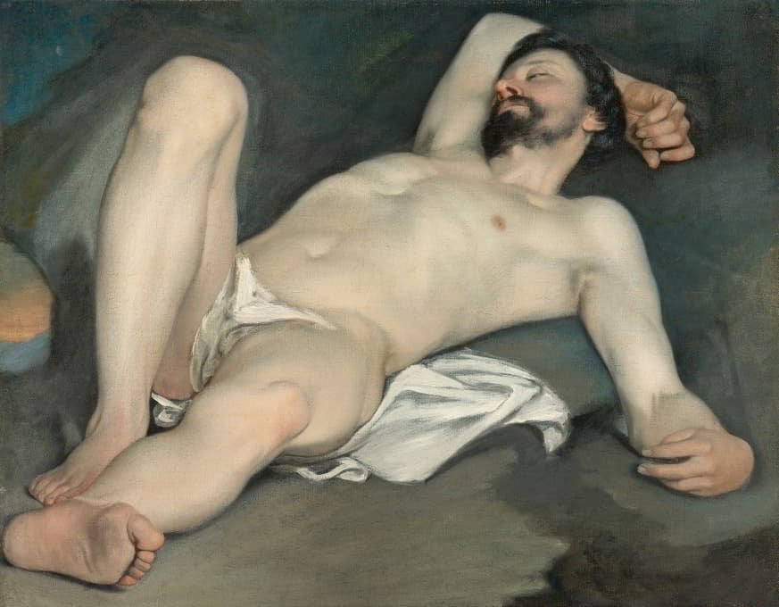男性裸体躺着