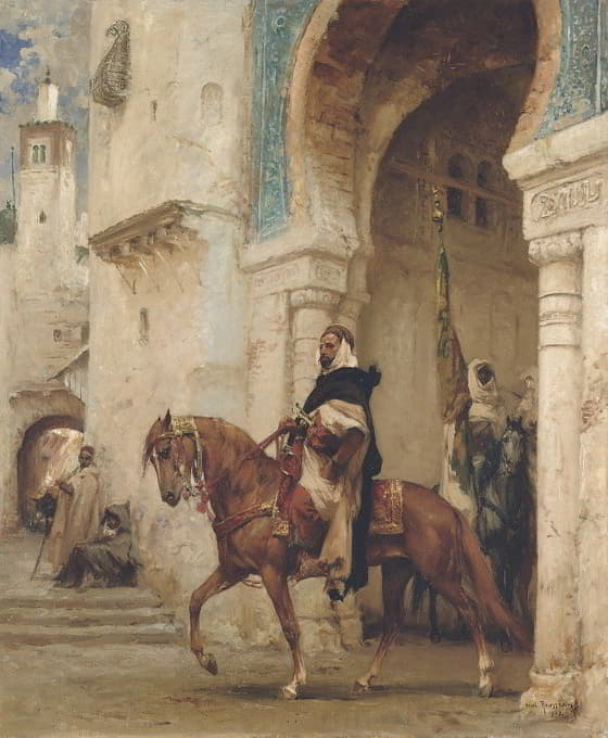 骑士离开宫殿