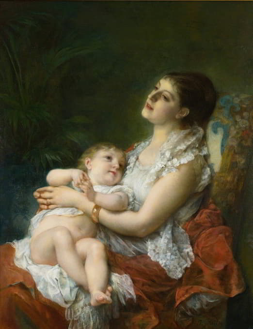 Adolphe Jourdan - A Mother’s Embrace