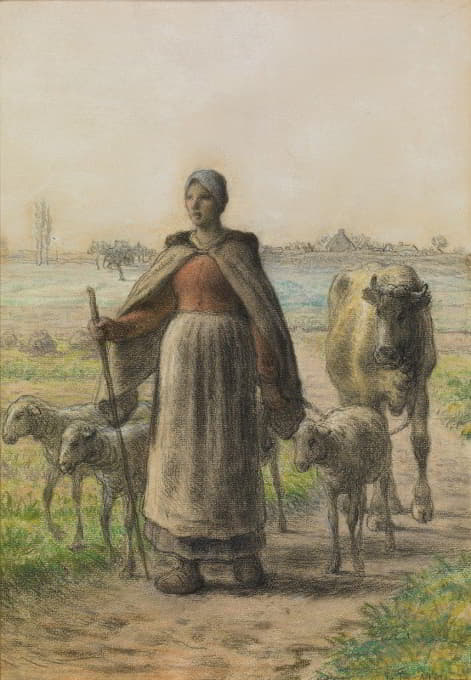 农民把牛和羊带到田里