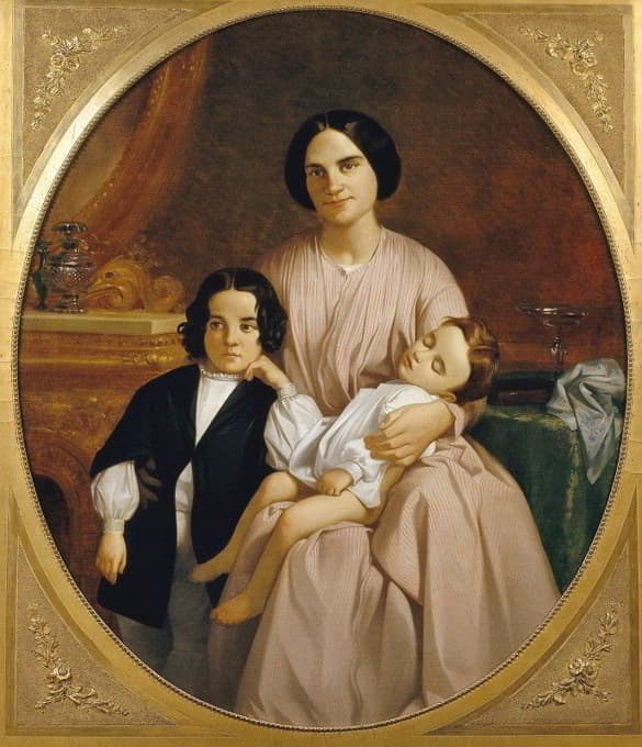 画家妻子和孩子的肖像