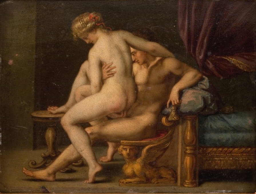 Agostino Carracci - Nuditet med mand og kvinde