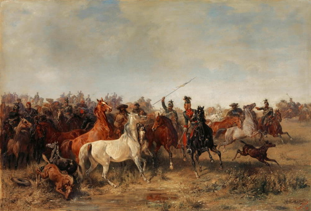Franz Adam - A Herd of Horses