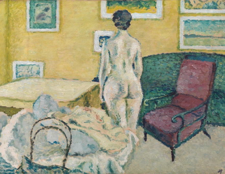 Harald Giersing - Interior with Standing Nude