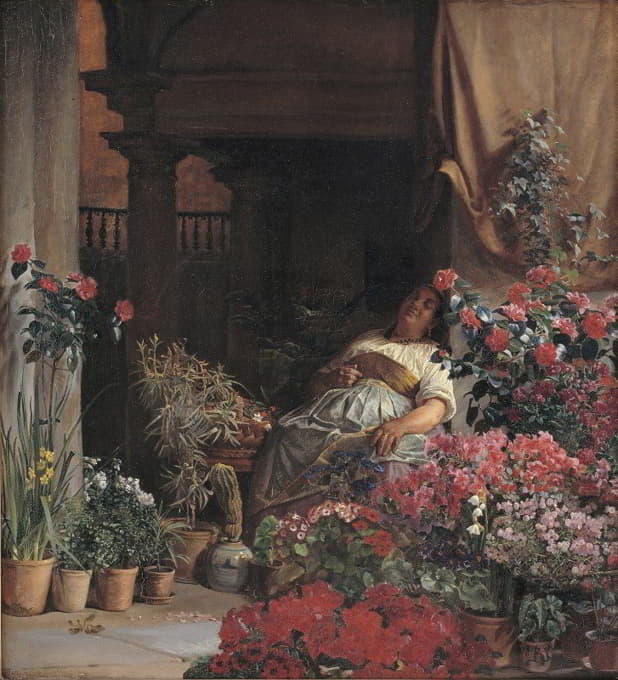 Kristian Zahrtmann - A Florentine Flower Seller