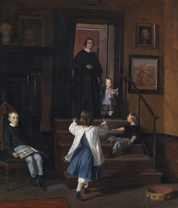 Wilhelm Marstrand - The Artist’s Wife and Children in the Studio at Charlottenborg