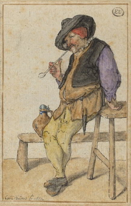 Cornelis Dusart - Peasant Smoking