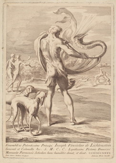 Giovanni Antonio Faldoni - Nude Man Blowing A Conch