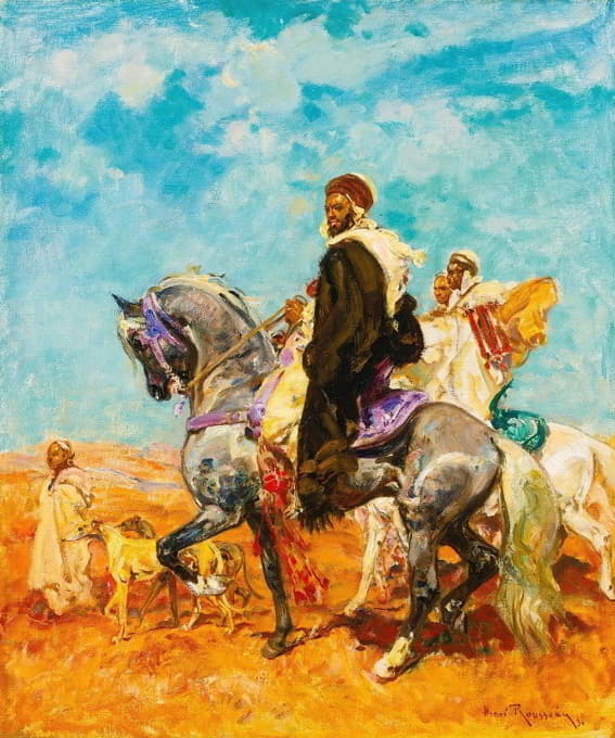 沙漠中的阿拉伯骑士
