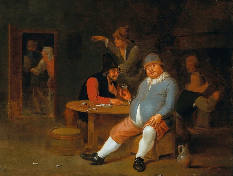 Pieter Harmensz. Verelst - A Tavern Interior With Peasants