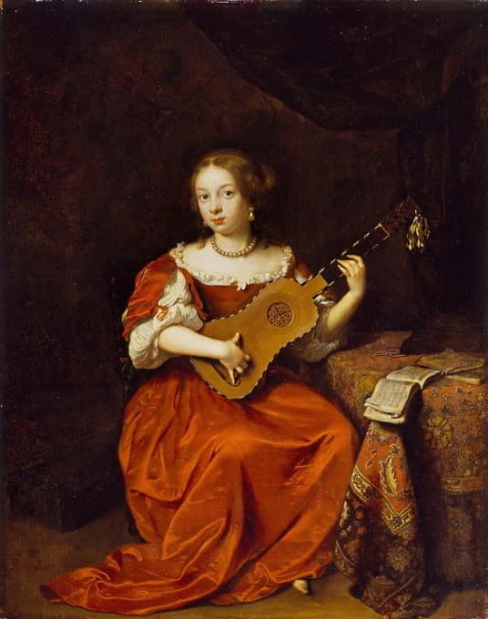 弹吉他的年轻女士