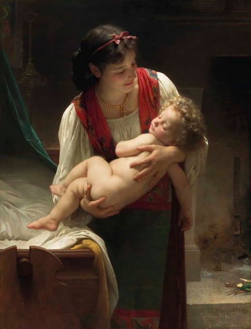 William-Adolphe Bouguereau - Berceuse (Le coucher)