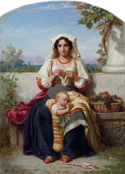 Charles François Jalabert - Jeune Mère Italienne