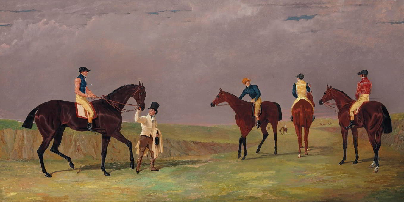 John Frederick Herring Snr. - The Doncaster Cup of 1825, with Mr. Whittaker’s Lottery, Mr. Craven’s Longwaist, Mr. Lambton’s Cedric, and Mr. Farquaharson’s Figaro