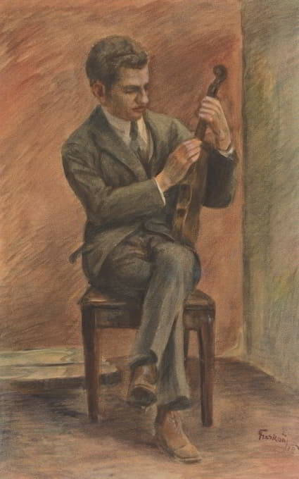 Ladislav Treskoň - Study of a Seated Violinist