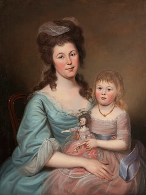 Charles Willson Peale - Peggy Sanderson Hughes and her Daughter