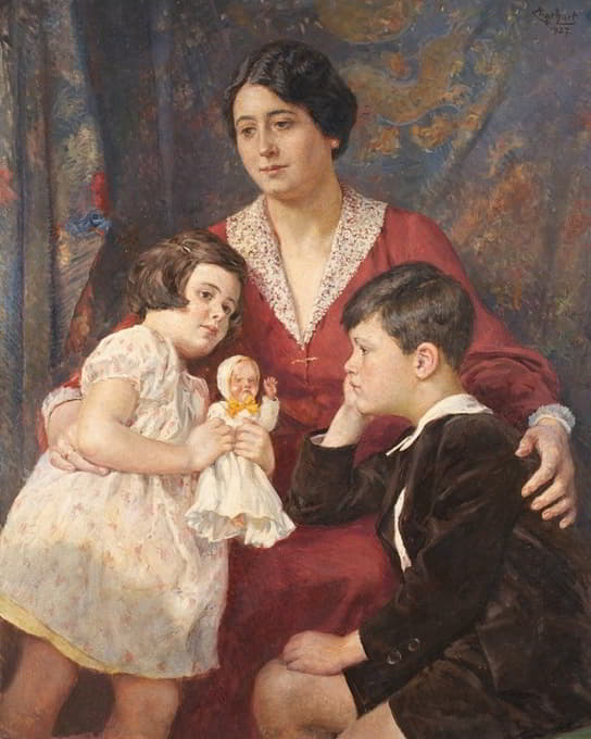 Josef Engelhart - Frau Hirsch mit ihren Kindern