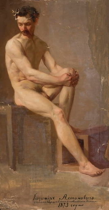 Kazimierz Alchimowicz - Nude of a seated man