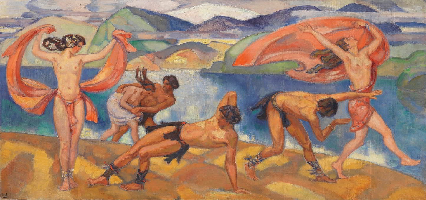Ludwig von Hofmann - Tanzende in weiter Landschaft