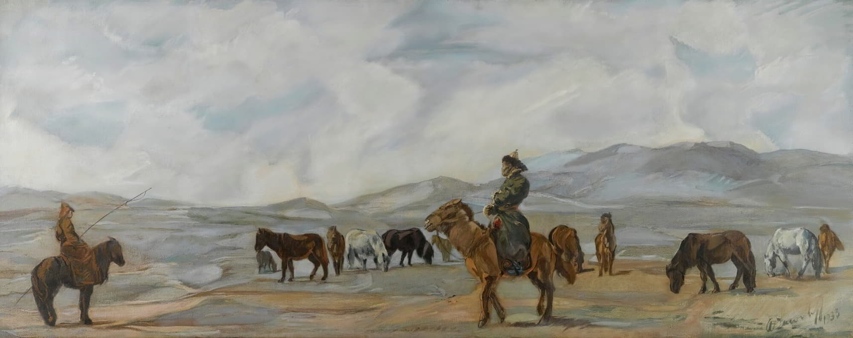 Alexander Evgenievich Yakovlev - Mongolian Horsemen