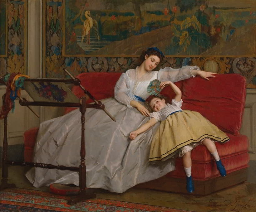 Gustave Léonard de Jonghe - Mother With Her Young Daughter