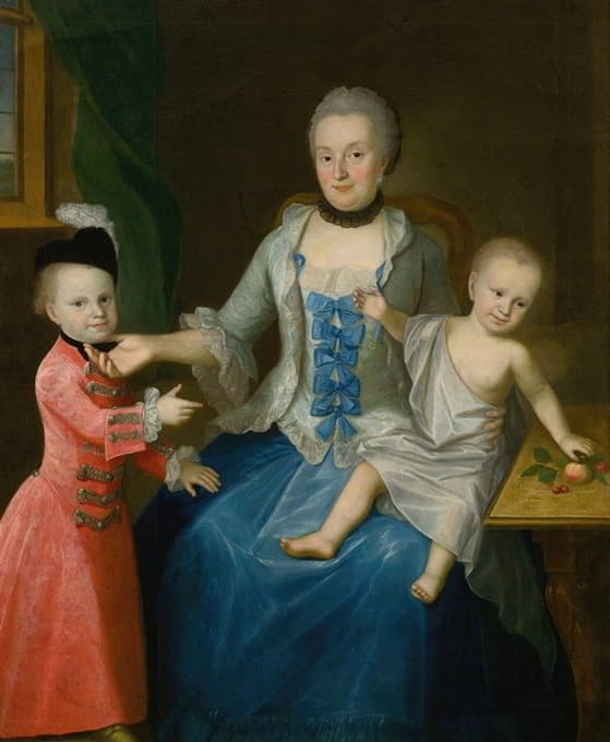 弗里德里西亚·阿道夫·冯·施利本伯爵夫人及其两个儿子戈特尔夫·西吉斯蒙和阿道夫·弗里德里希的画像
