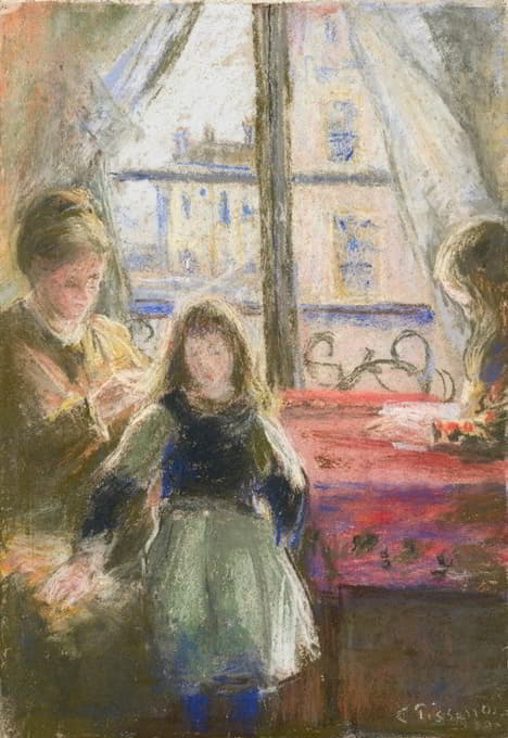 Camille Pissarro - At the Window, rue des Trois Frères