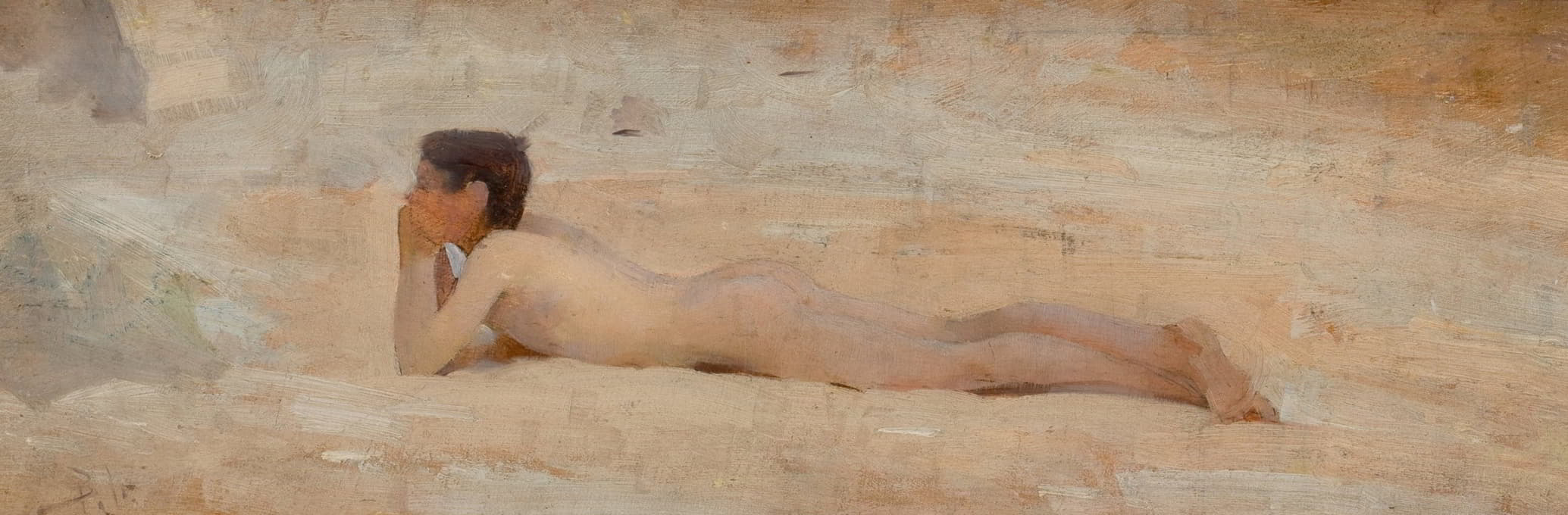 Edwin Bale - Nude Reclining on House Roof