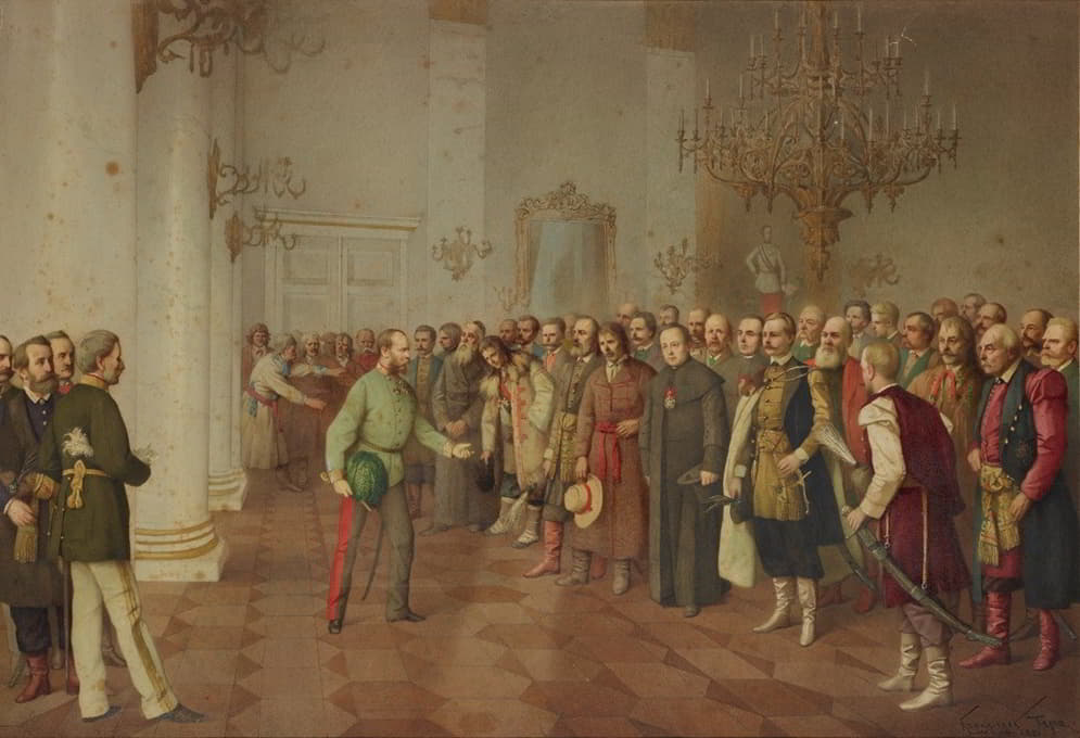 Franciszek Tepa - The Emperor Welcoming Polish and Ukrainian Delegation in Lviv