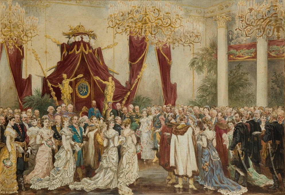 皇帝在利沃夫市政厅的舞会上