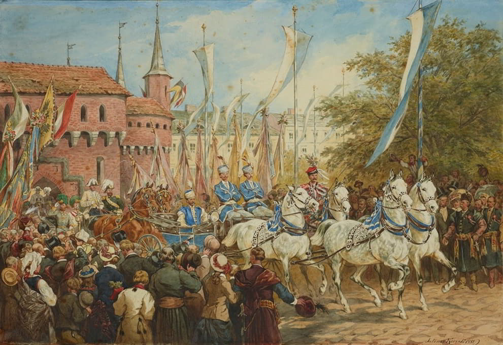 Juliusz Kossak - The Emperor Entering Krakow