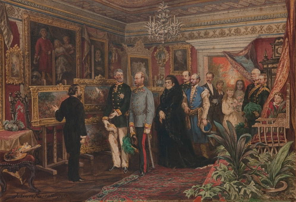 皇帝在Florianńska街47号的家中拜访Jan Matejko