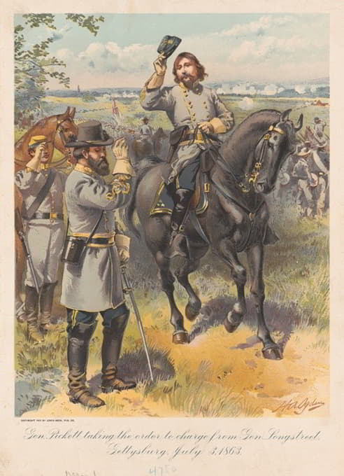 1864年7月3日，皮克特将军在葛底斯堡接受朗斯特里特将军的命令