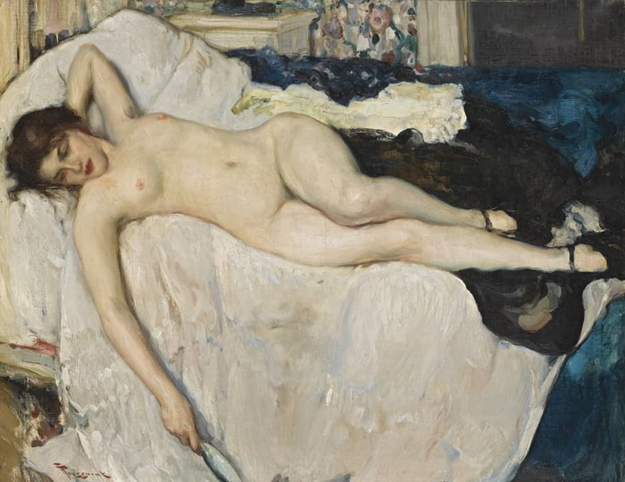 Fernand Toussaint - Reclining nude