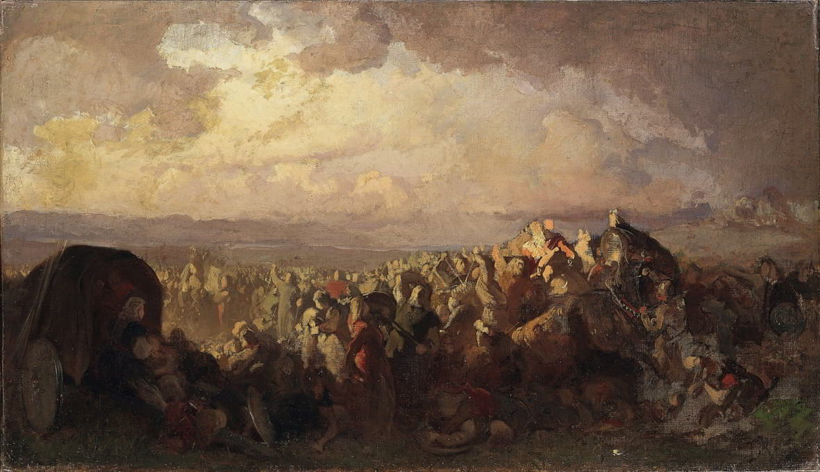 August Malmström - The Battle of Bråvalla. Study