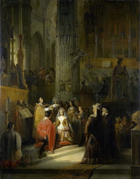 Jacob Joseph Eeckhout - The Wedding of Jacoba of Bavaria, Countess of Holland, and Jan IV, Duke of Brabant, 10 March 1418