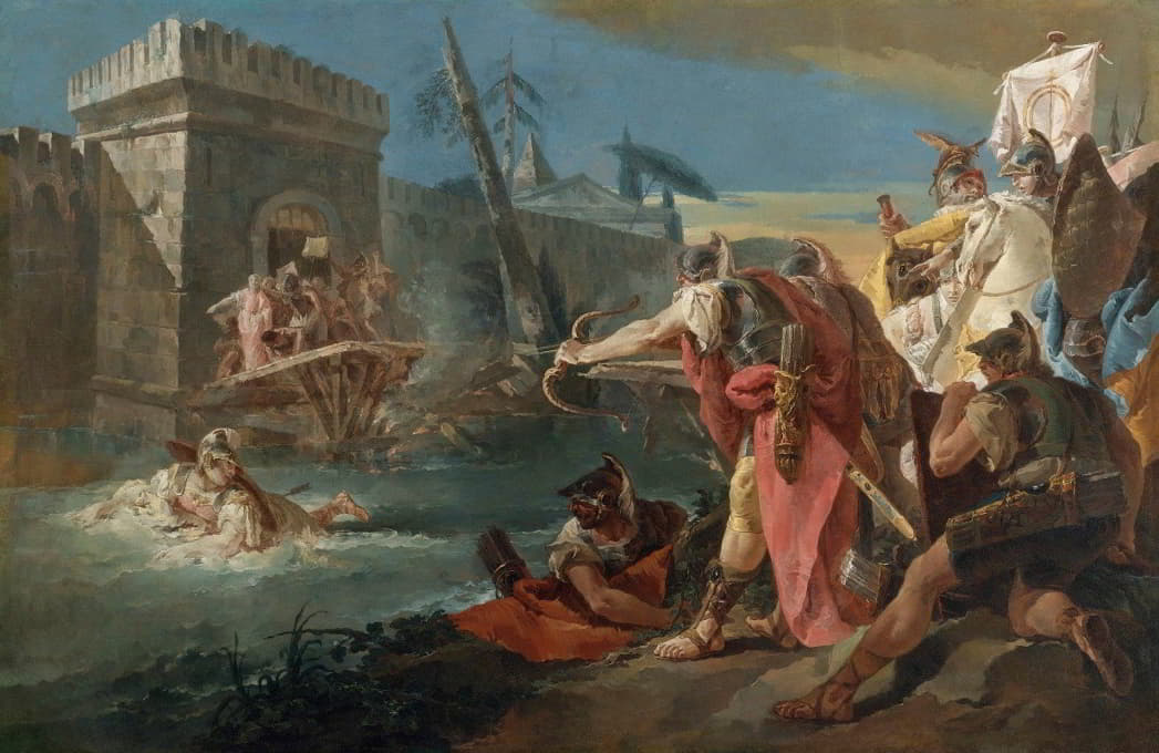 Follower Of Giovanni Battista Tiepolo - Horatius Cocles Defending Rome Against The Etruscans