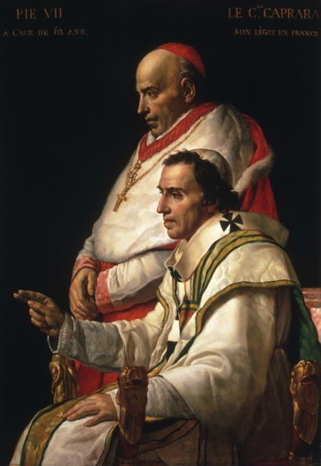教皇庇护七世和红衣主教卡普拉拉的肖像