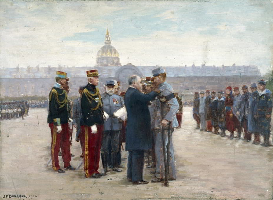 1915年9月17日，庞加莱总统在残疾人广场上颁发勋章。