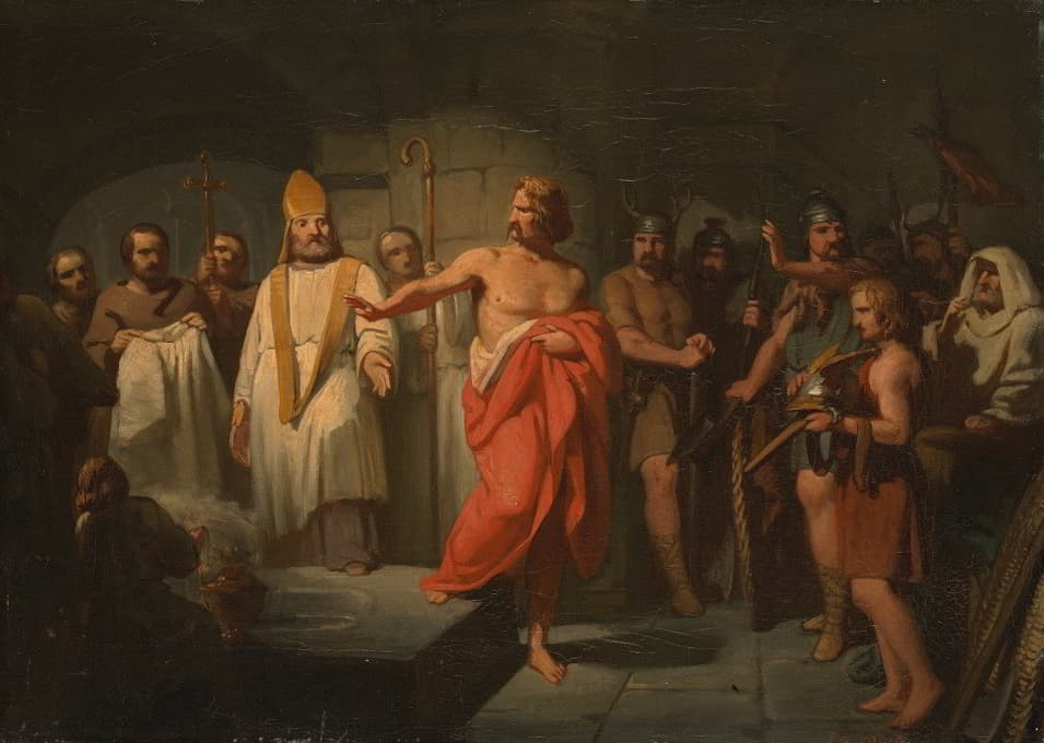 Jacobus van Dijck - King Radbout refuses to be baptised, Anno 719